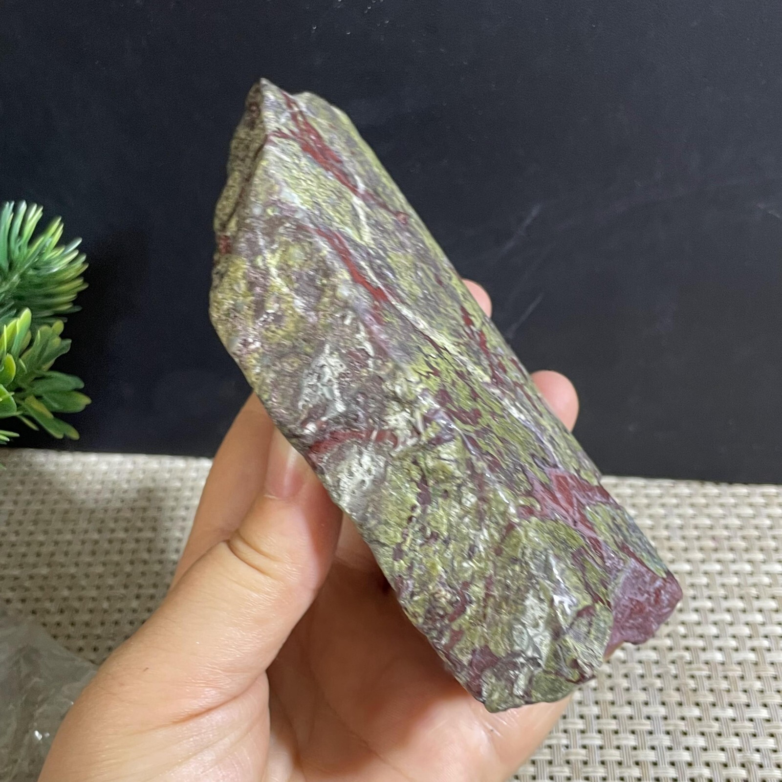 501g Raw dragon blood stone Jasper Rough polished Crystal gemstone slab