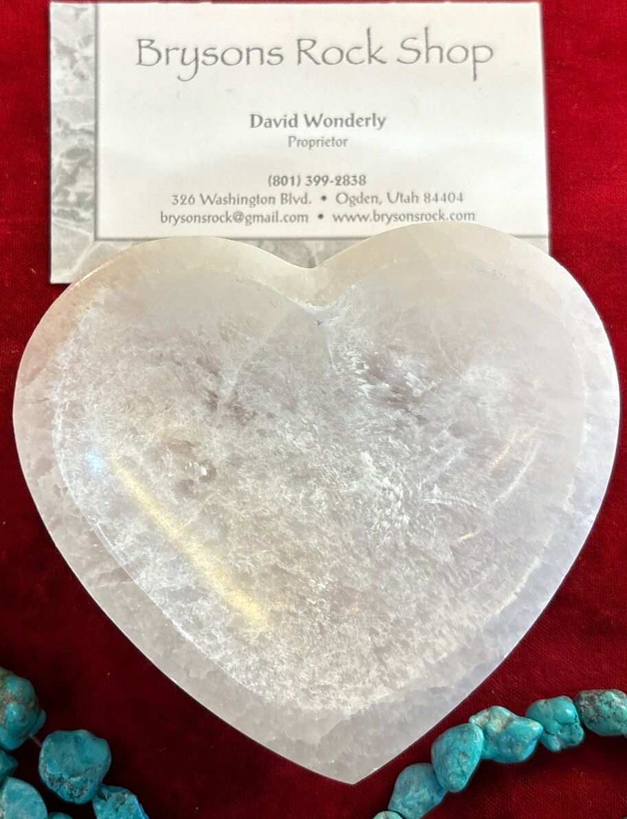 3 inch selenite Heart shaped bowl