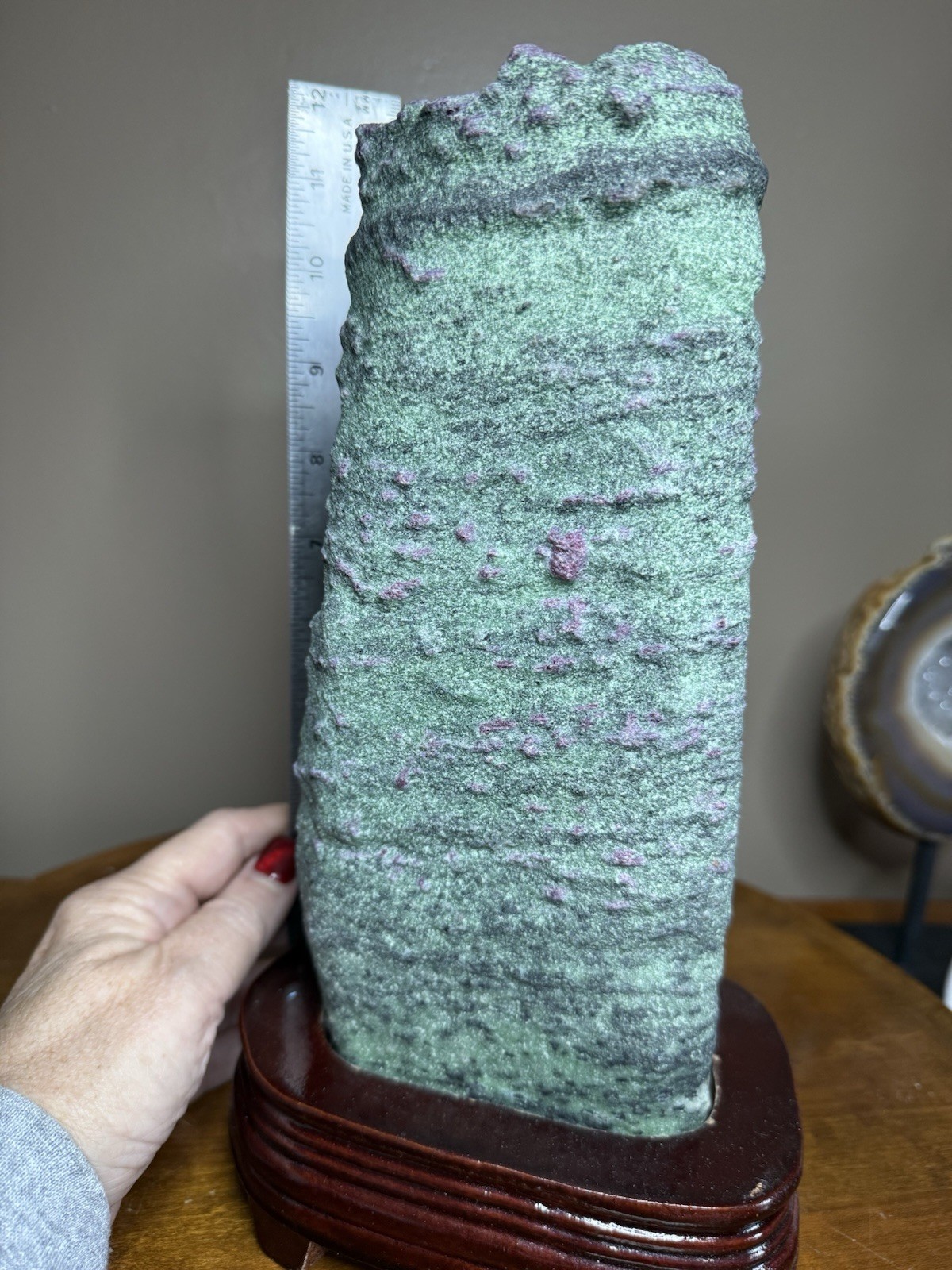 Ruby In Zoisite Raw Statement Specimen 9+ Pounds Custom Stand