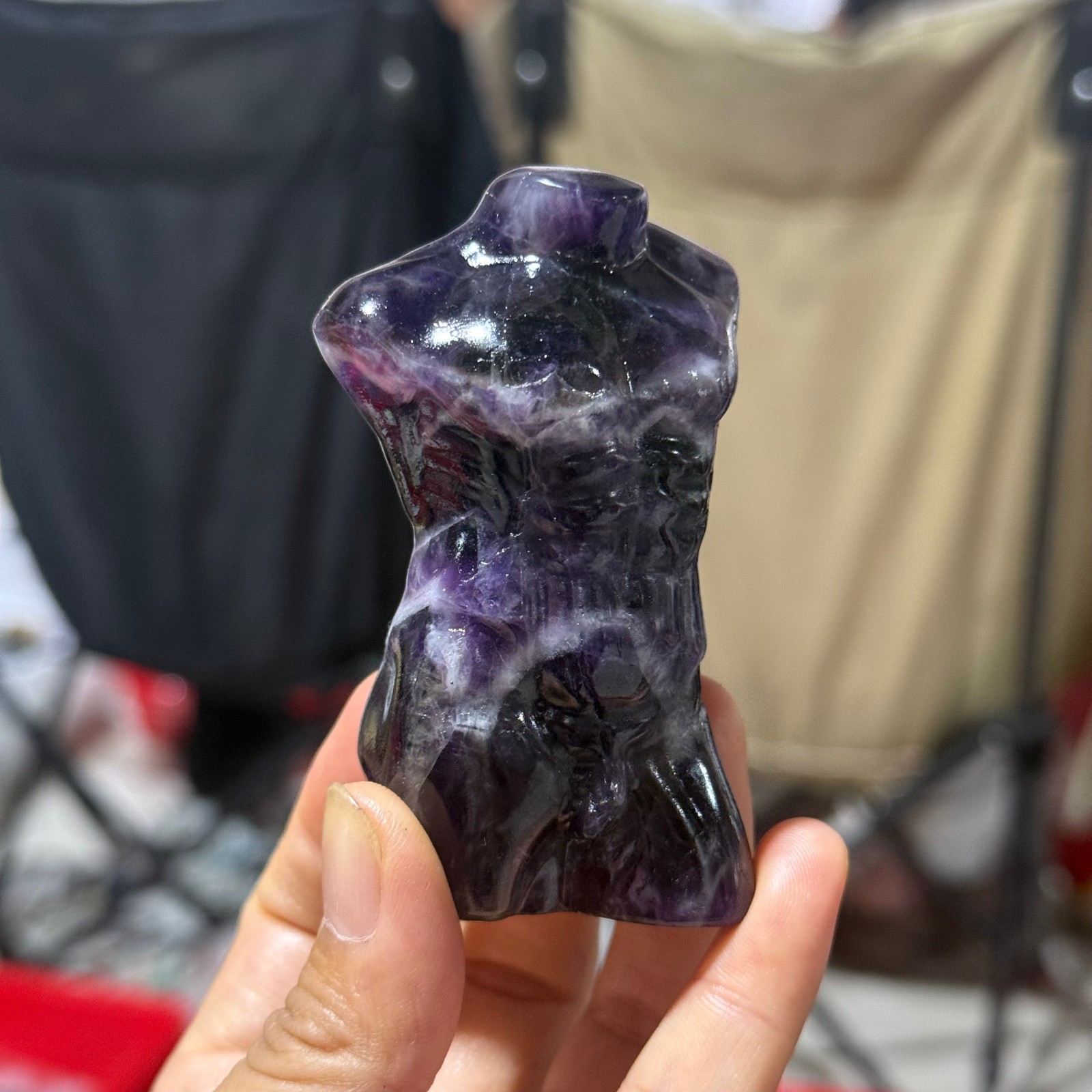2.8″ natural Dream Amethyst Male model Quartz Crystal Heal 1pc
