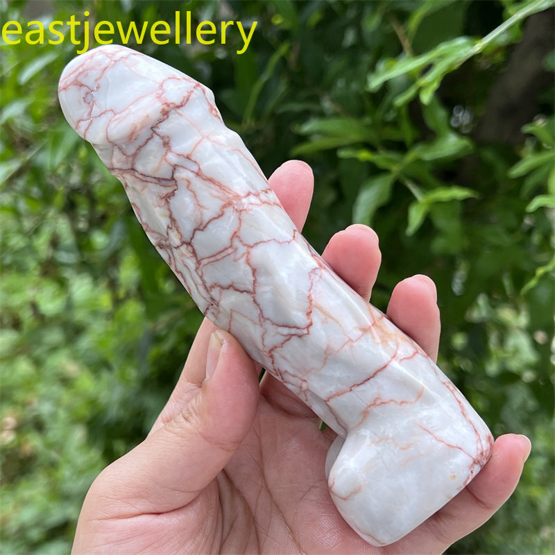 5.7″ Natural Red Network Stone Male Penis skull quartz crystal skull Decor 1pc