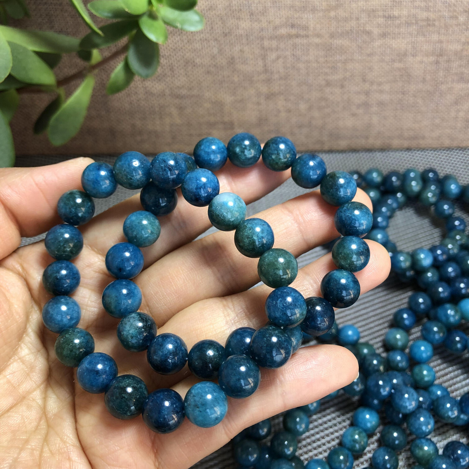 2pcs Natural Polished Apatite bracelets Crystal ball sphere Specimen 10mm A1280