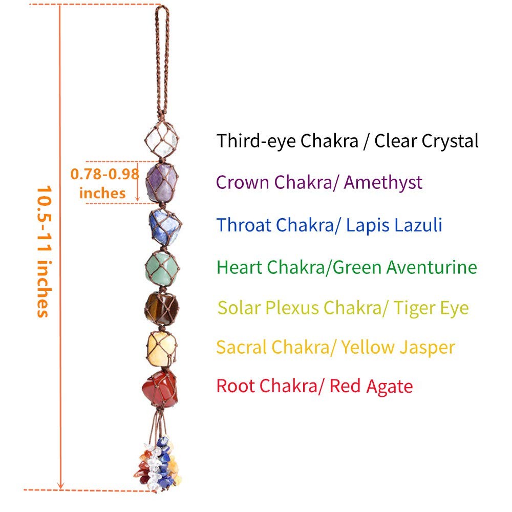 7 Chakra Gemstones Healing Feng Shui Crystals Window Car Decorations Hanging …