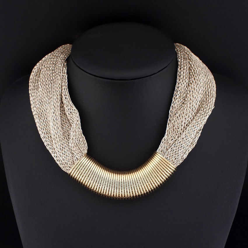 Wholesale Women’s Fashion Jewelry Gold Chunky Collar Statement Necklace