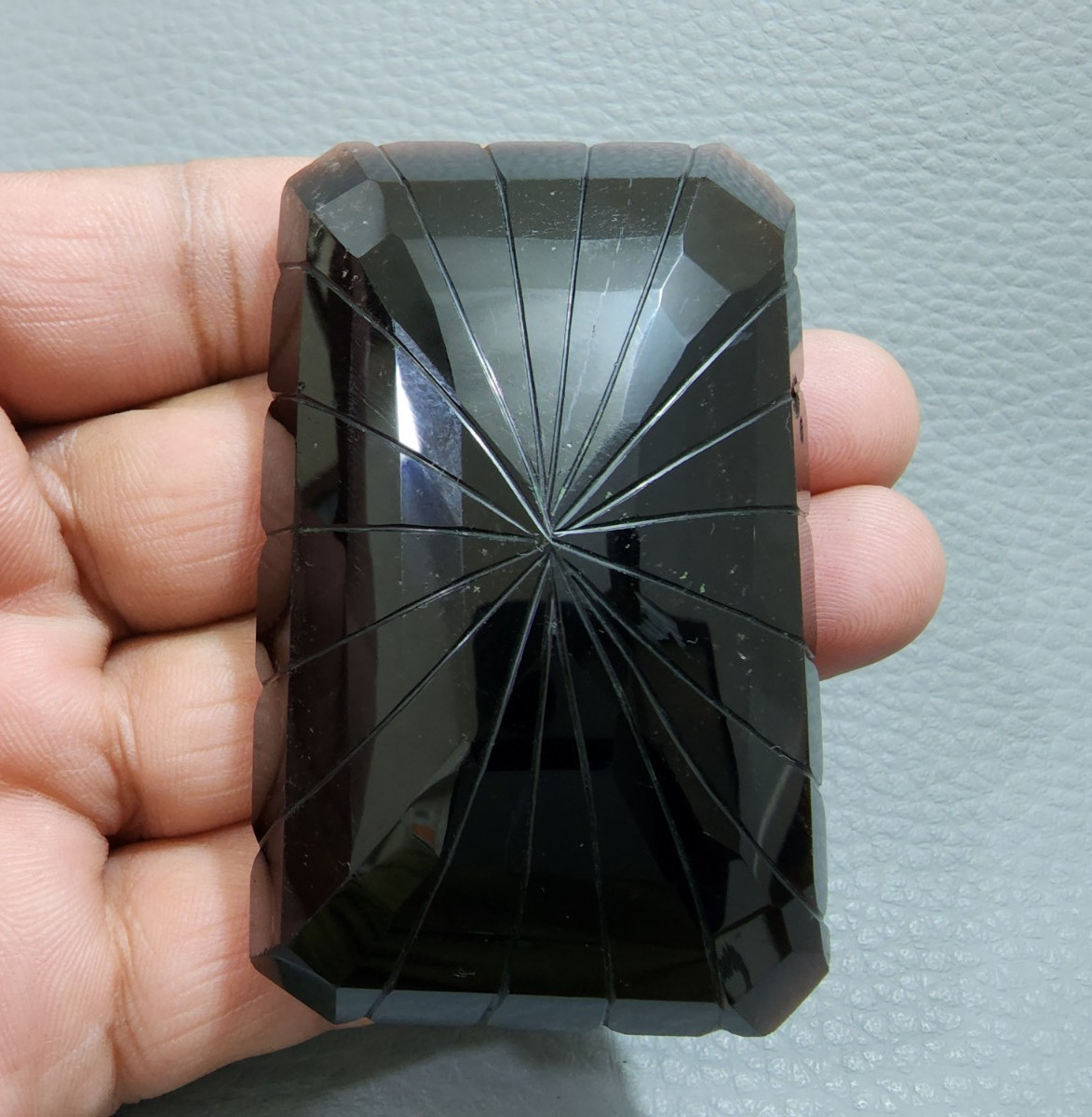 AAA+ Quality Smoky Quartz Hand Carved Cushion Shape Natural Gemstone 444 Crt