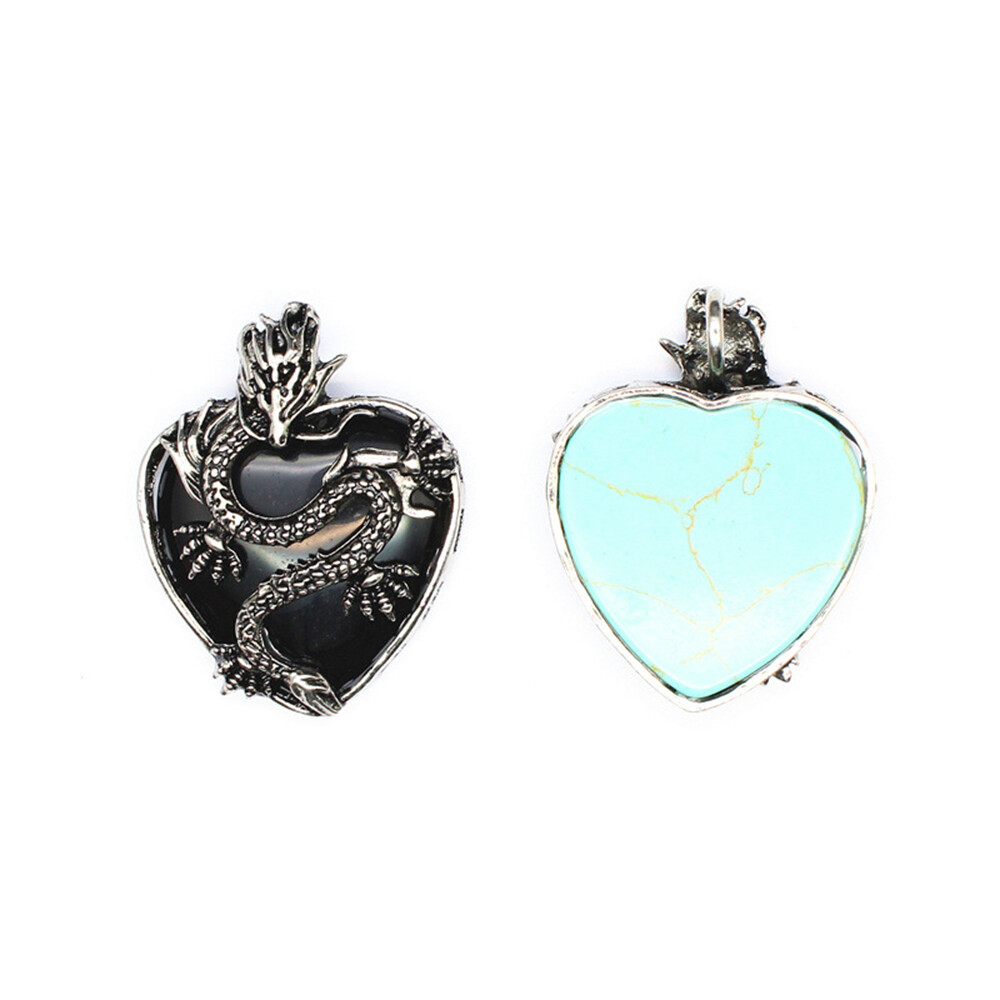 Natural Crystal Heart Dragon Claw Pendant Chakra Quartz Skull Healing Reiki Gift