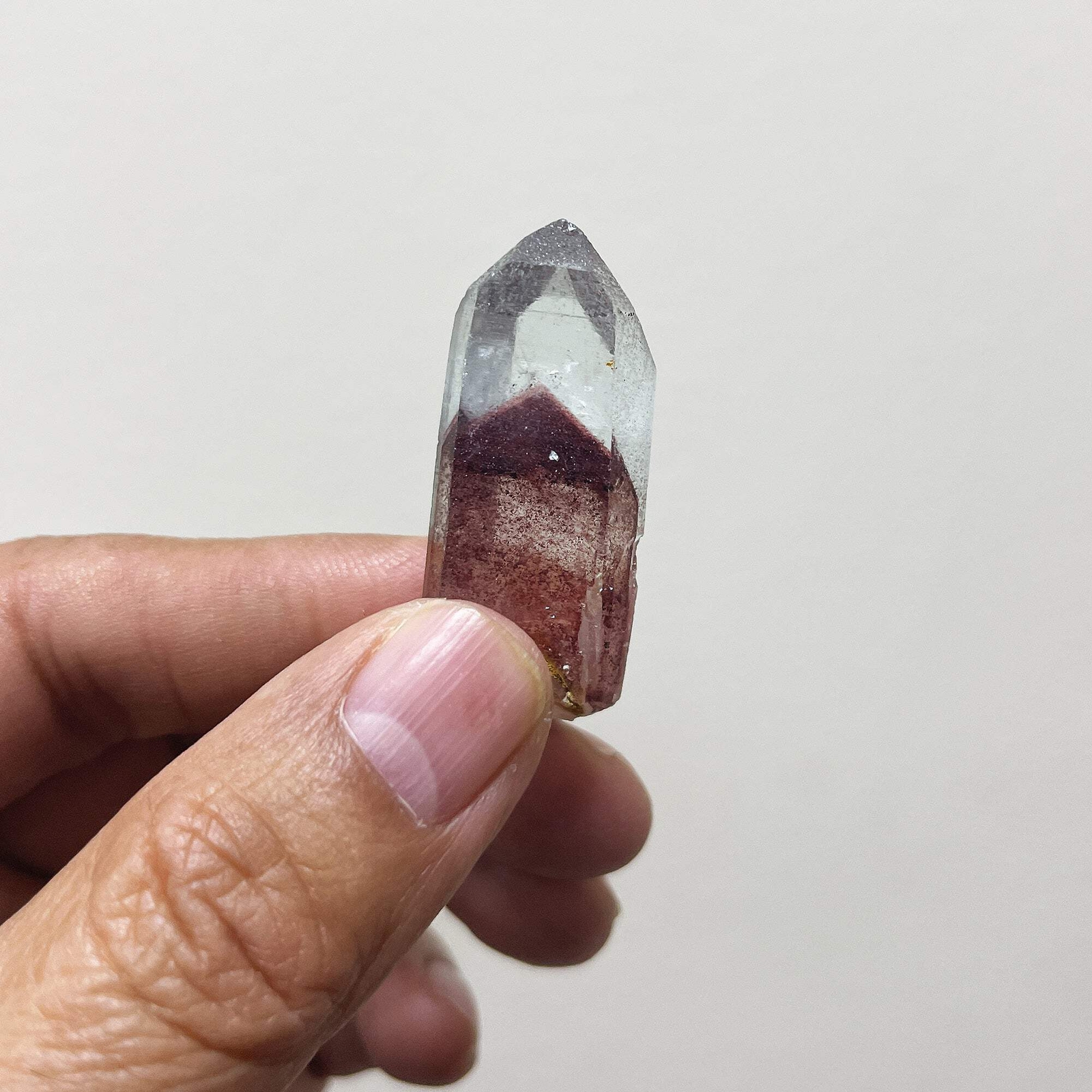 Natural Red Phantom Quartz Crystal Gemstone Mineral Specimen – Rare Healing Ston