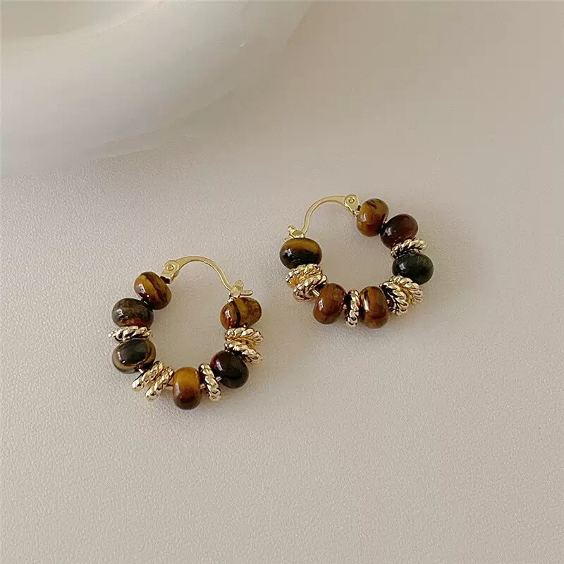 Women’s Fashion Jewelry Tiger’s Eye Earrings Light luxury eardrop Gift A pair