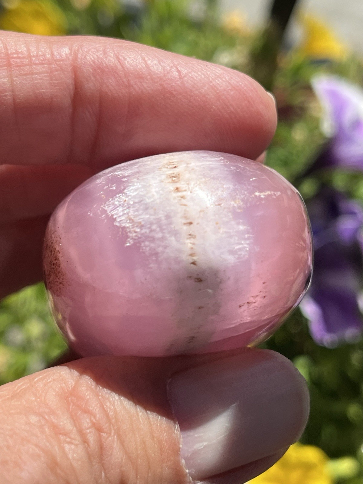 “Gemmy” Pink Aragonite Palmstone