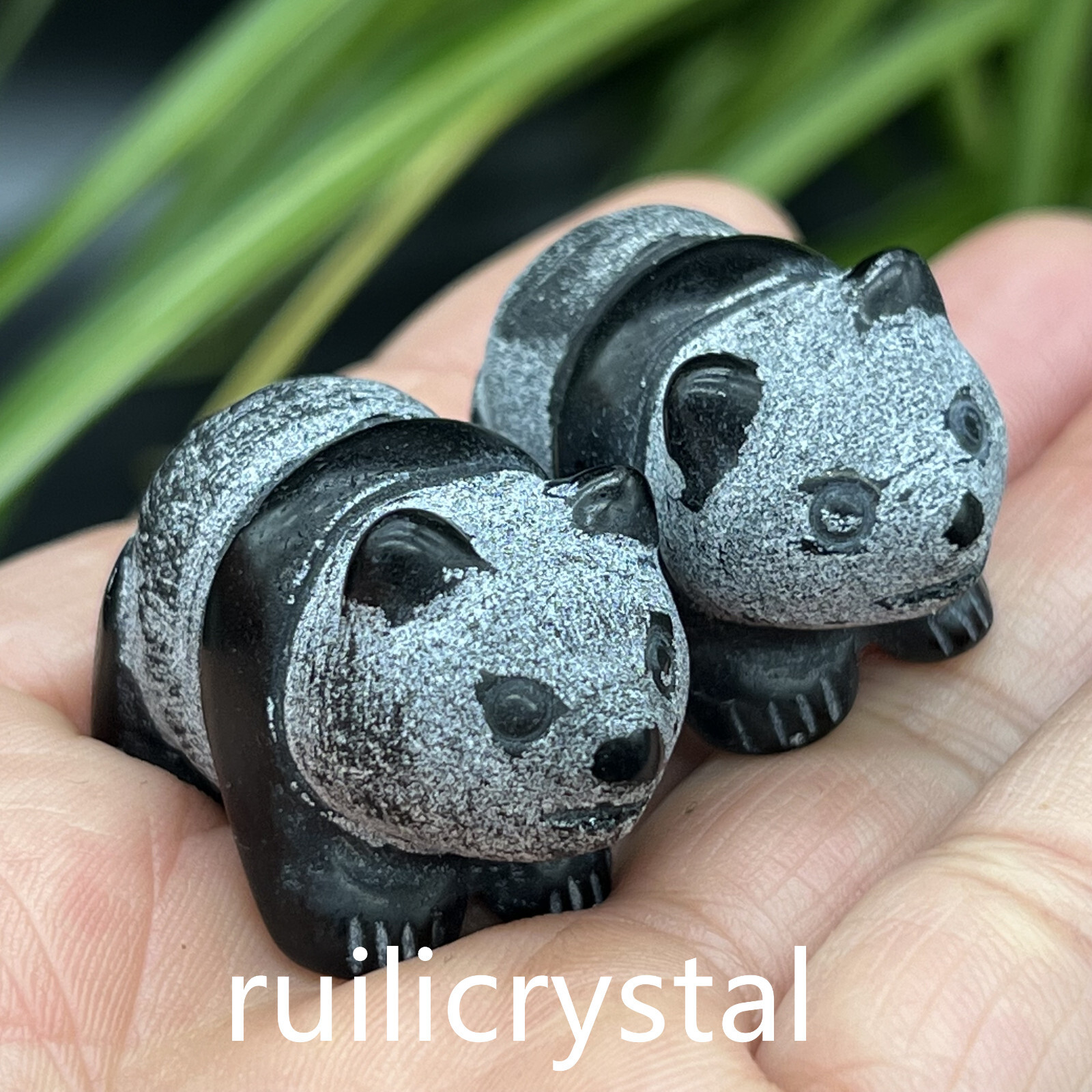 1pc Natural Obsidian Quartz Carved panda skull Crystal Healing 1.5inch