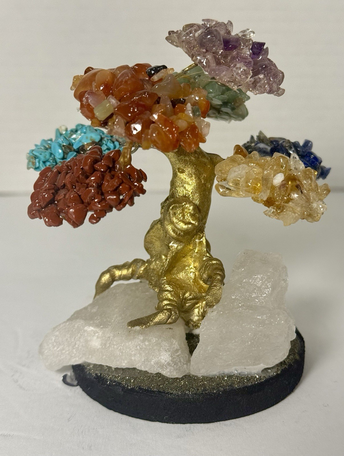 Seven Chakra Gemstone Tree Of Life Bonsai Tree Healing Feng Shui Room Decor 4”