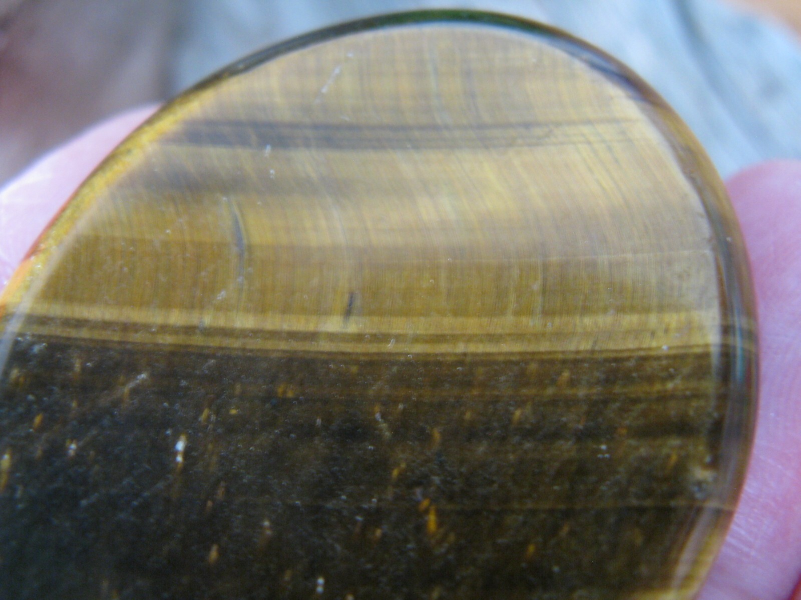 New Natural Brazilian Golden Tiger Eye Oval Shape Worry Stone Palm Stone