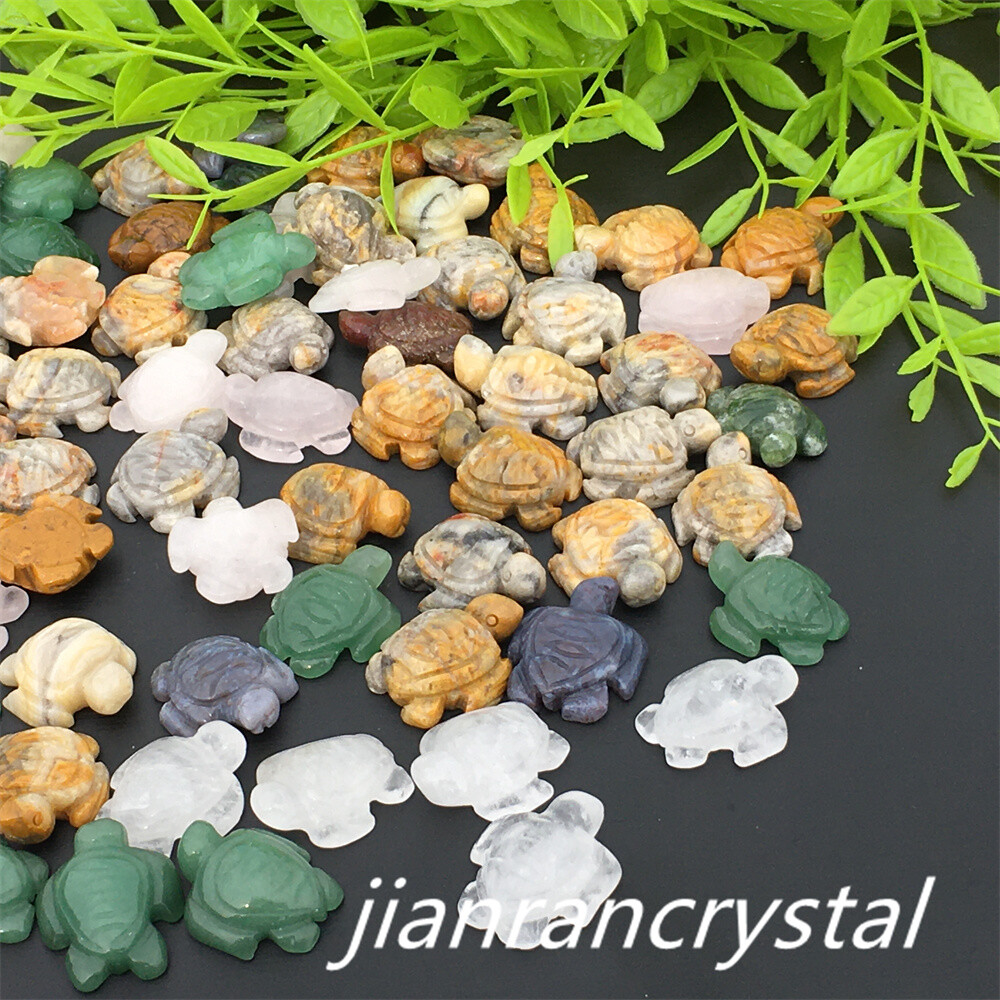 5pcs Mix Natural Quartz Tortoise Carved Mini Quartz Crystal Skull Reiki Healing