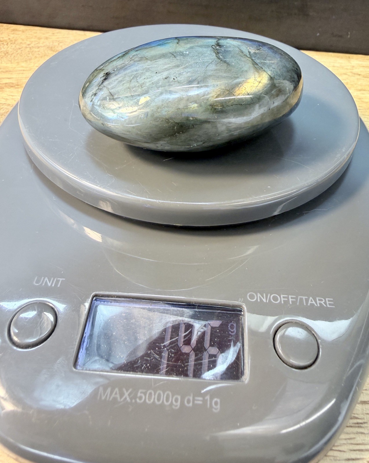 Crystal Labradorite Palmstone heal reiki mindfulness Aura meditate Flash 146g 2