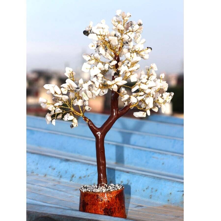 Rainbow Moonstone 300+ Handmade Ethnic Golden Branches Tree Decor 10.5″ GW MJ