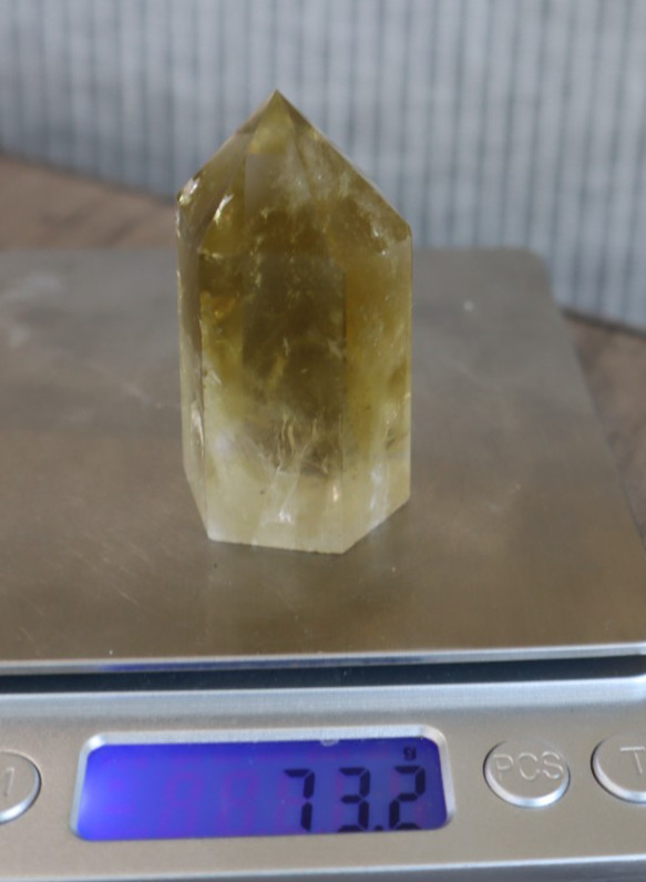 CITRINE POINT 2.27 INCHES TALL/ 73.2 GRAMS