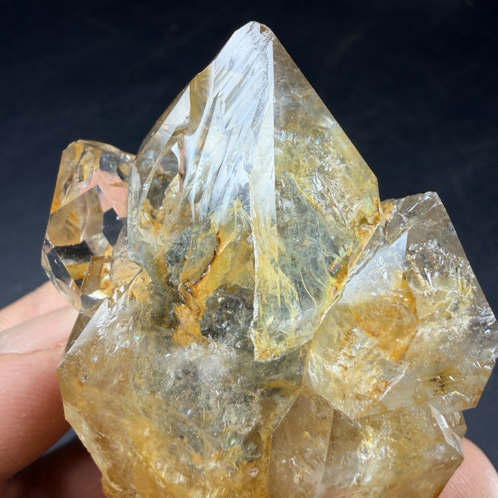 Golden Aura Herkimer Diamond Quartz Crystal Point Healer / New York *VIDEO*