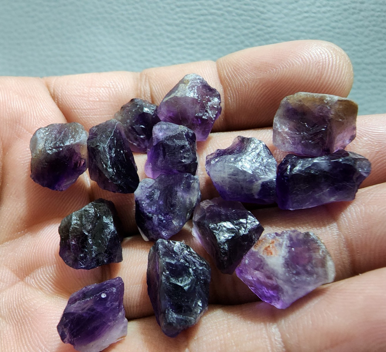 14 Pcs Amazing A+ Purple Amethyst Rough Gemstone Raw Size 14-15 MM Crystal Rough