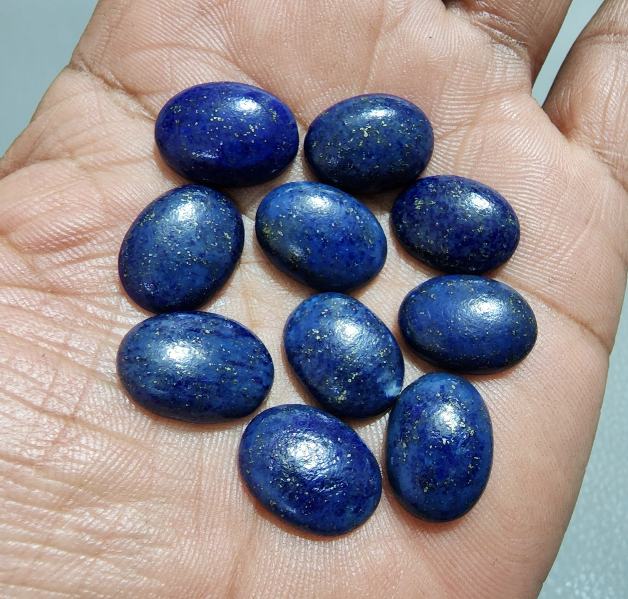 10pcs Lapis Lazuli Oval Cabochon Deep Blue Stones Perfect for Handmade Jewelry