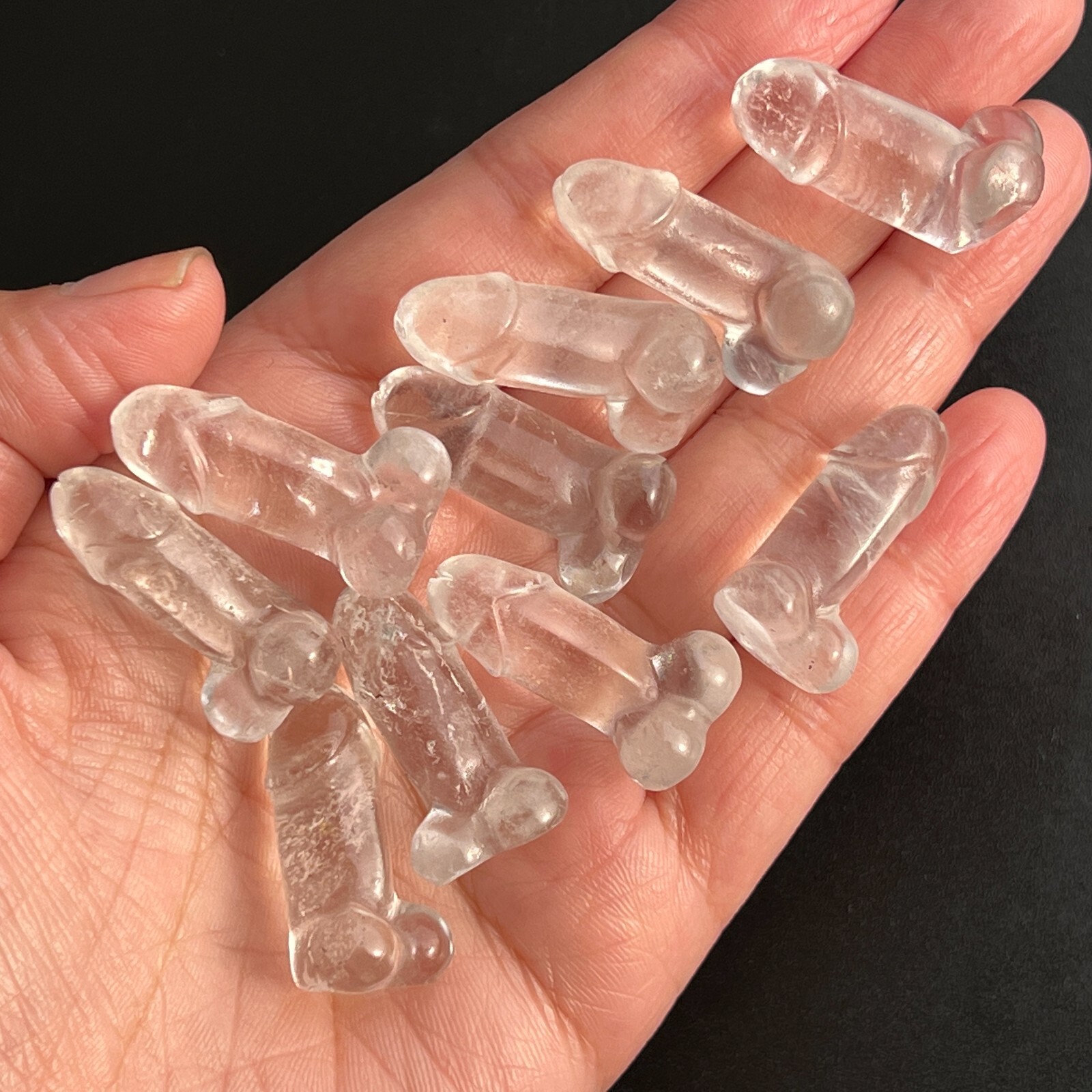Top 1.1″ Natural clear quartz Male Penis gem Quartz Crystal Reiki Healing 5pcs