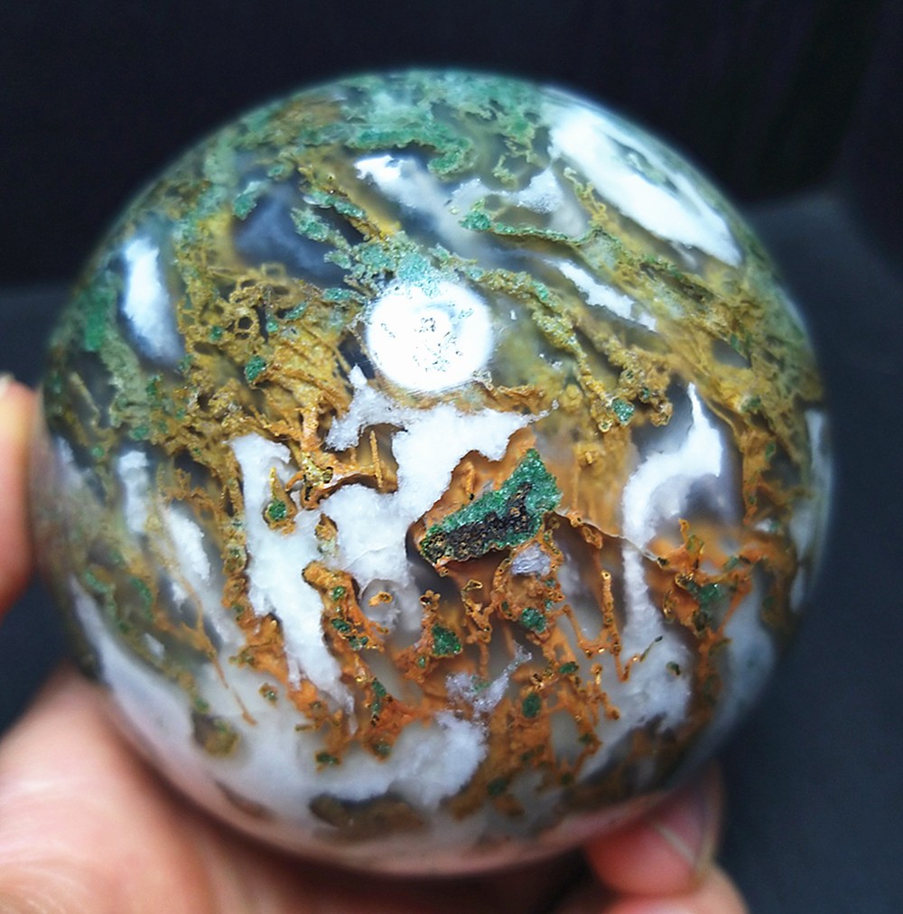 RARE 620.4G Natural Polished Colorful Agate stone Ball Healing Madagascar A419