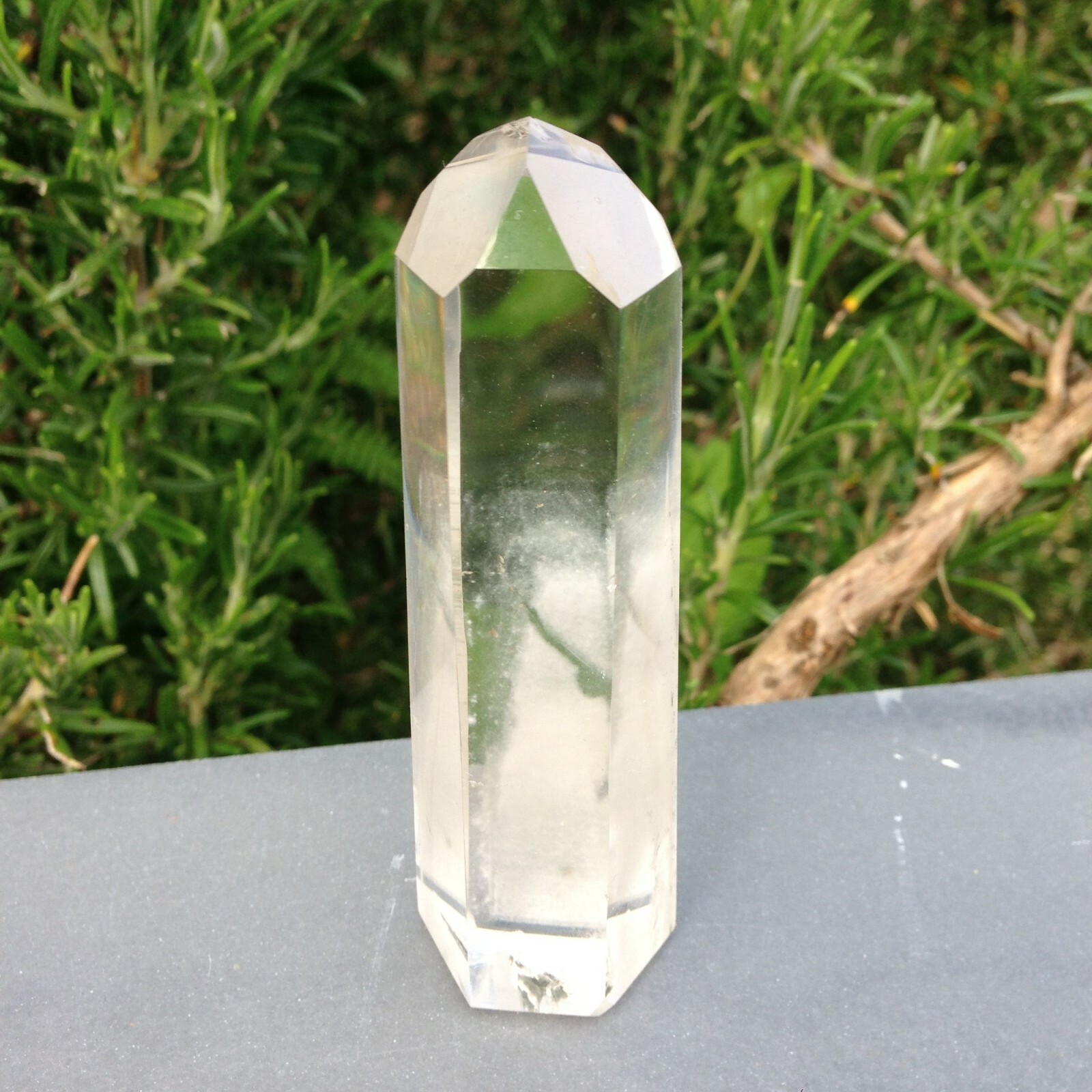 Clear Quartz Phantom Crystal Point Healing Activator Earth 102g 9.67×2.95×2.4cm