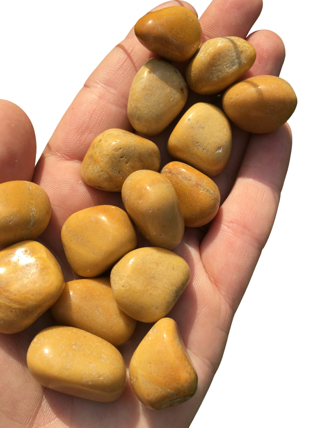 Yellow Jasper Tumbled Stone, Natural Yellow Jasper Crystal from South Africa