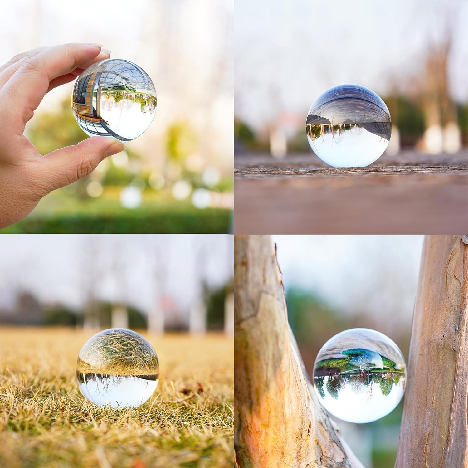 2.3in Sparkling Clear Crystal Ball with Stand 60mm Handcrafted Photography Pr…