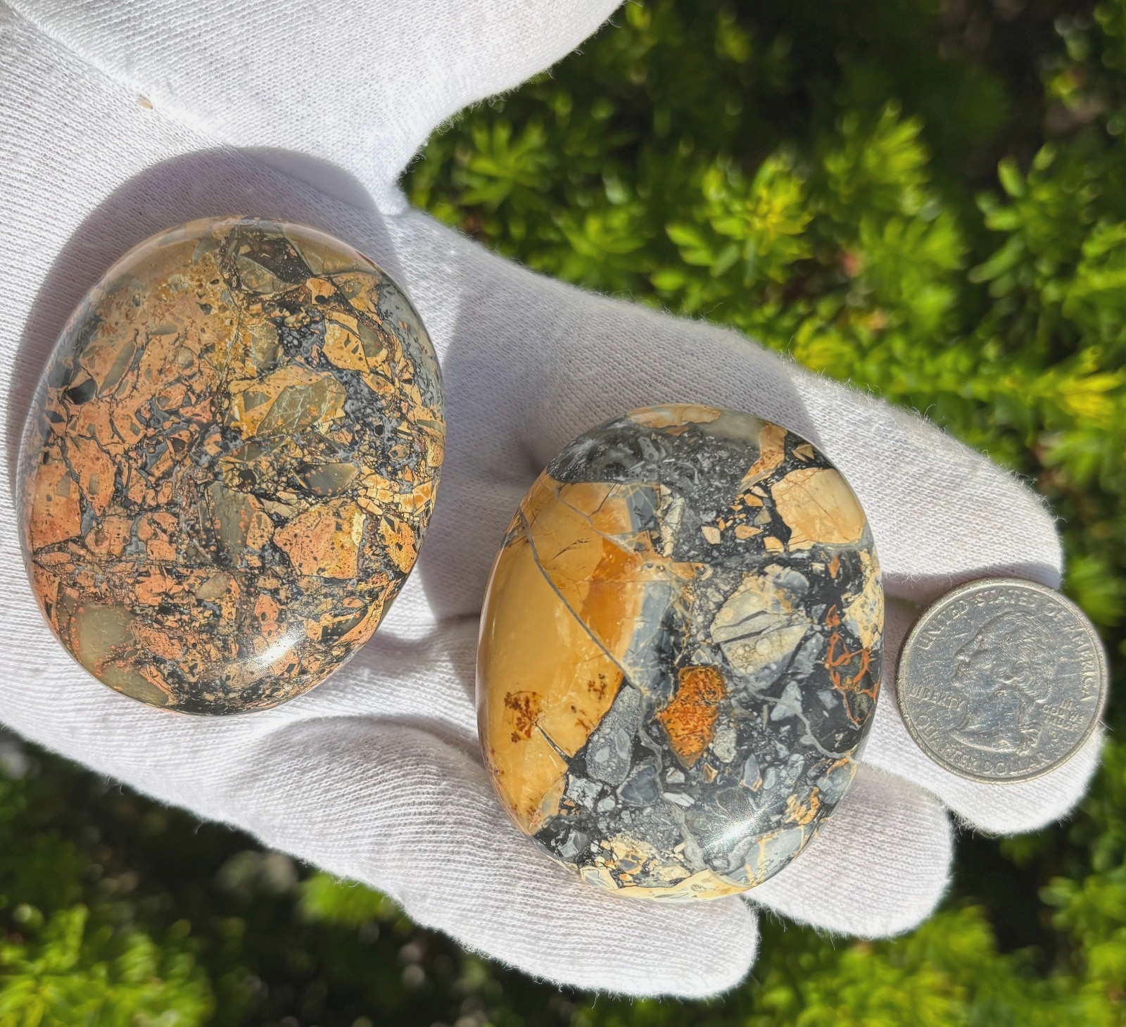 USA SALE SEE VIDEO 195g LOT MALIGANO JASPER PALMSTONES PALM STONES PALM STONE