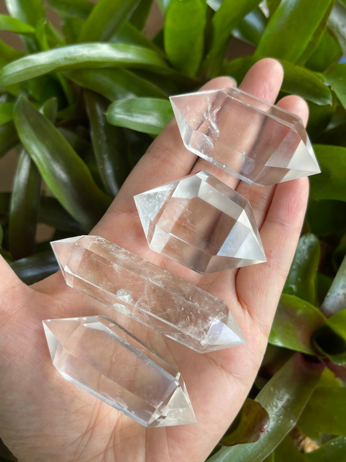 Premium Clear Quartz Six-Sided Polished Double Terminated Points, Pick A Weight