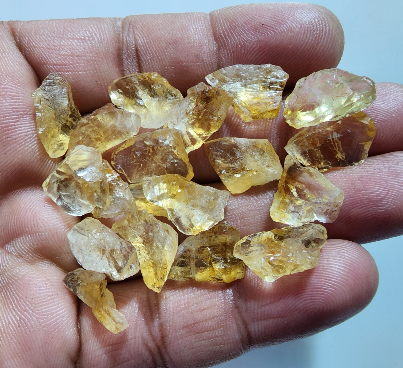 19 Pcs Excellent Golden Citrine Rough Gemstone Crystal Citrine Raw Size 12-15 MM