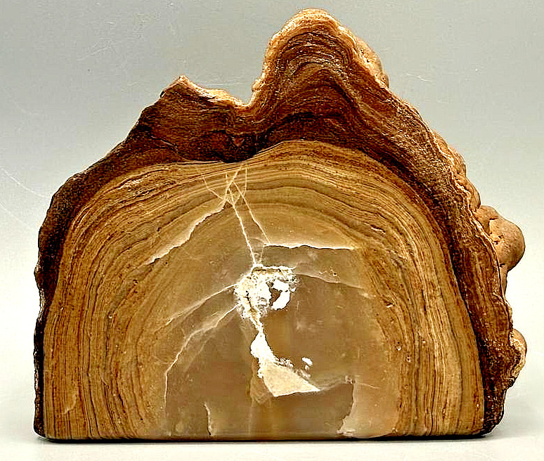 Polished Agate Freeform Thick Slice Crystal Geode Specimen Desk Home Decor Vtg
