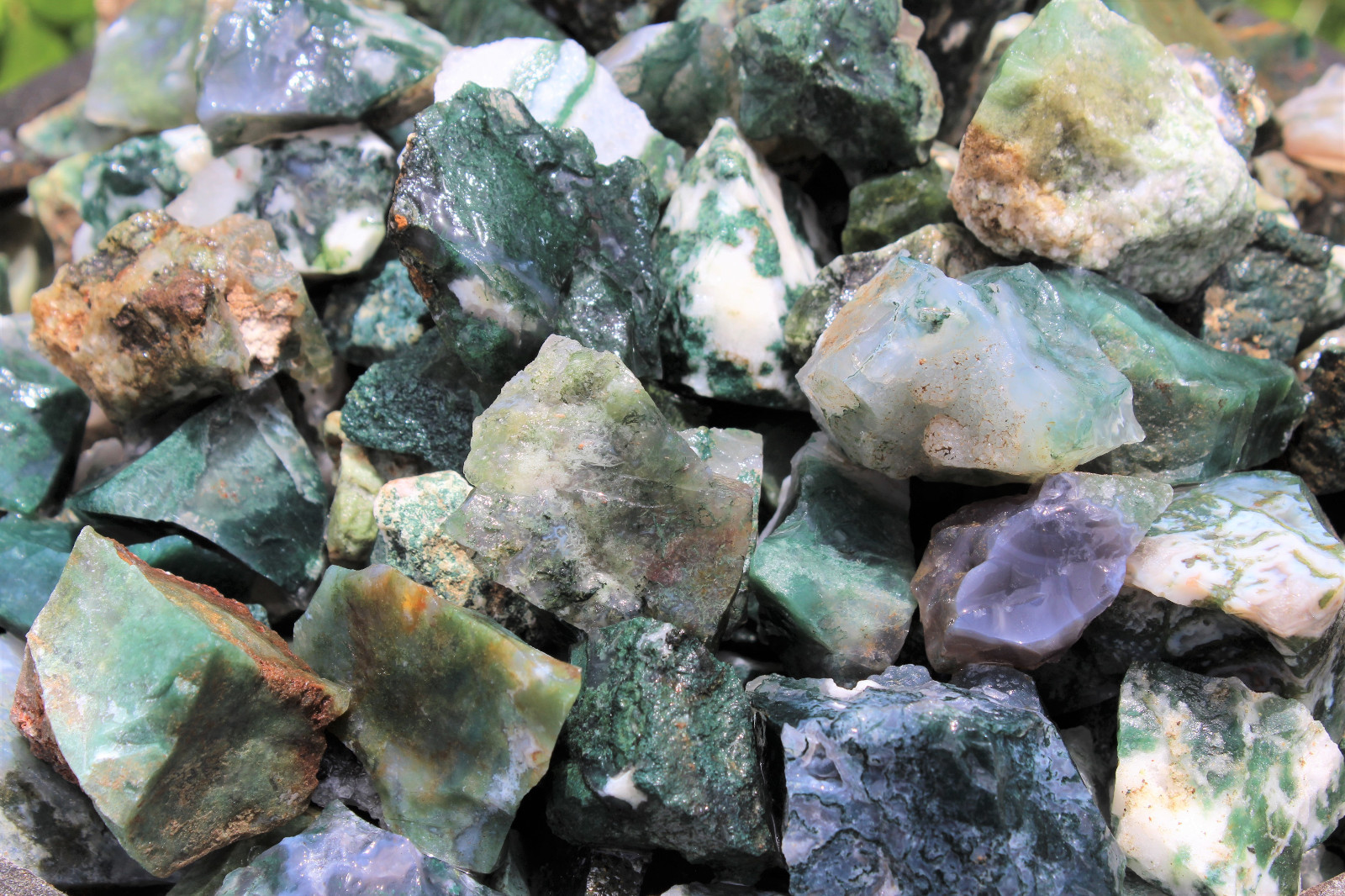 500 Carat Bulk Lot Natural Rough Moss Agate (Raw Rock Crystal Healing 100 Grams)