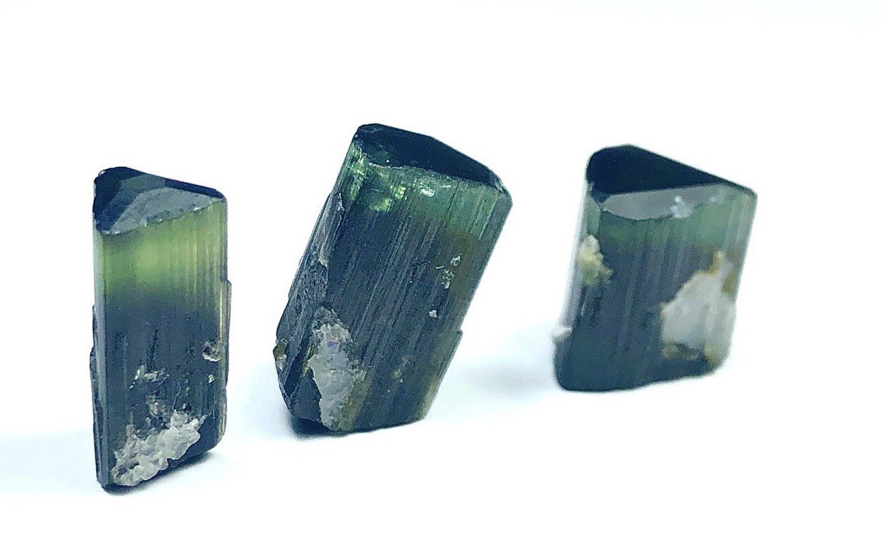 18 crt Beautiful Bi color Green Cap tourmaline crystal From Afghanistan|