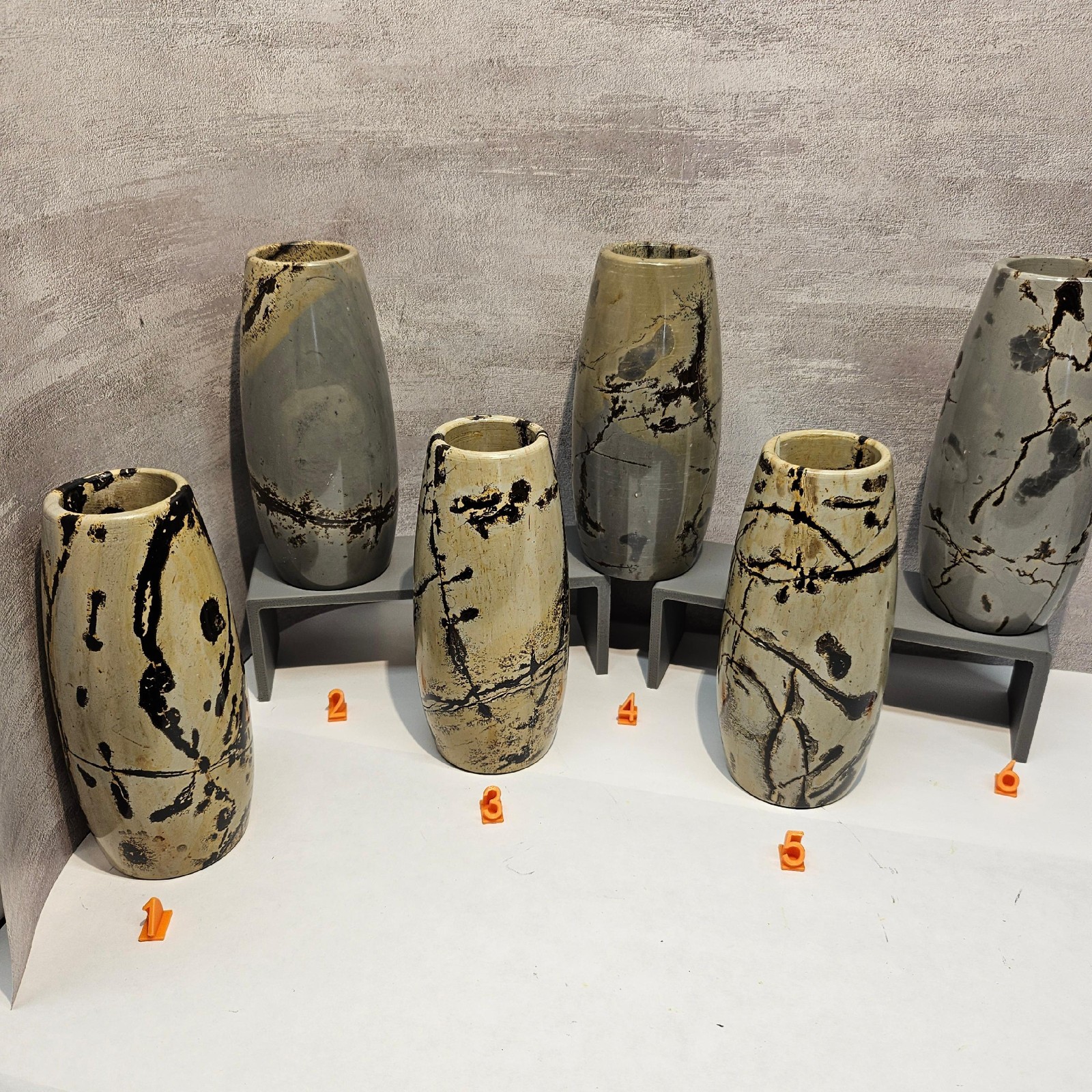 Natural Picture Jasper polished Vase Crystal Carving Healing Home Decor 5.1″