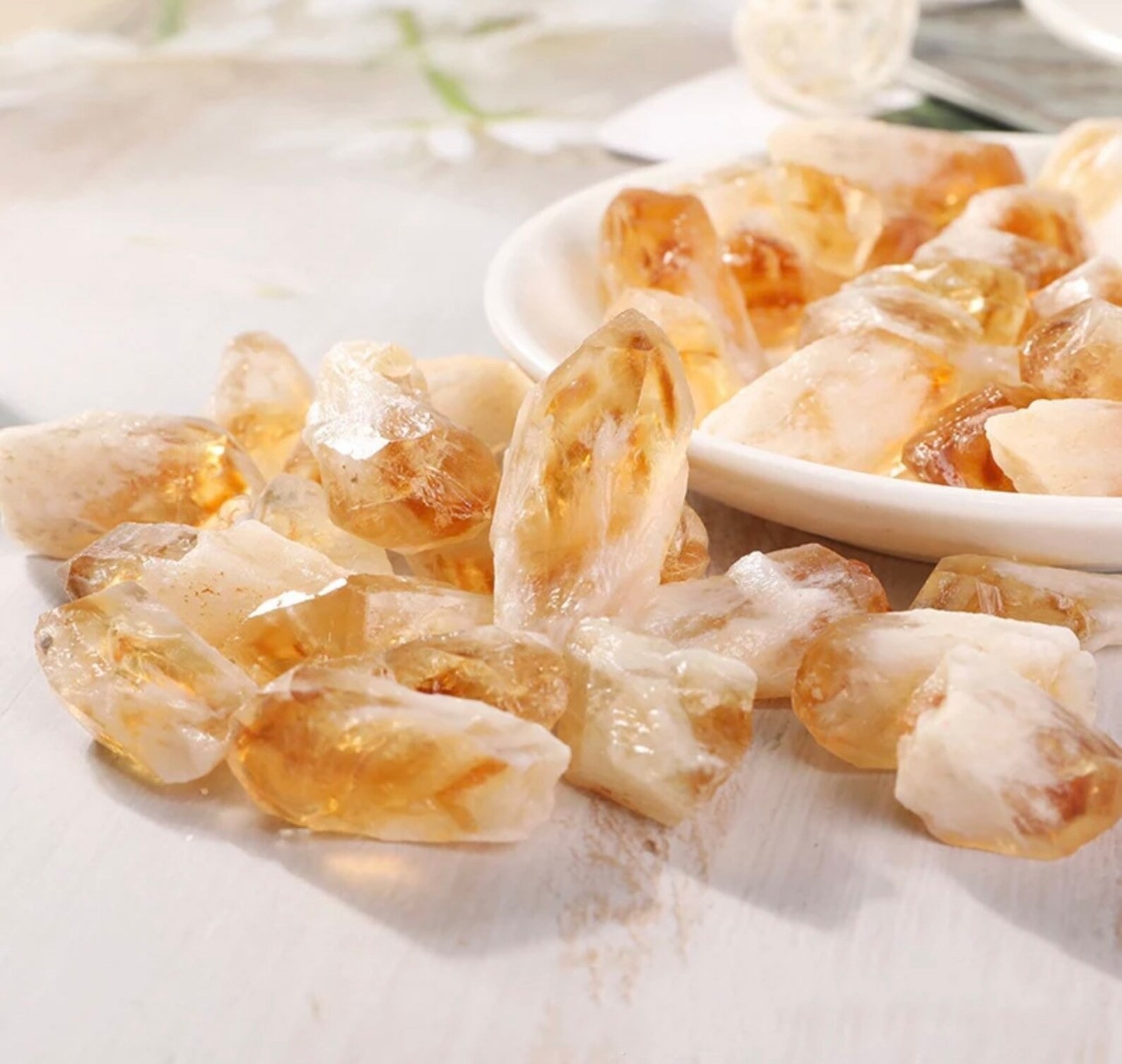 5PCS Raw Citrine Crystal Healing Yellow Crystal Stone Energy Attract Wealth