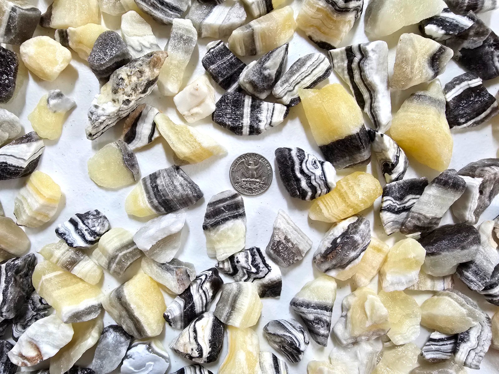 Zebra Calcite Crystals Raw Rough Stones Chunks Bulk By Pound for Tumbling Décor