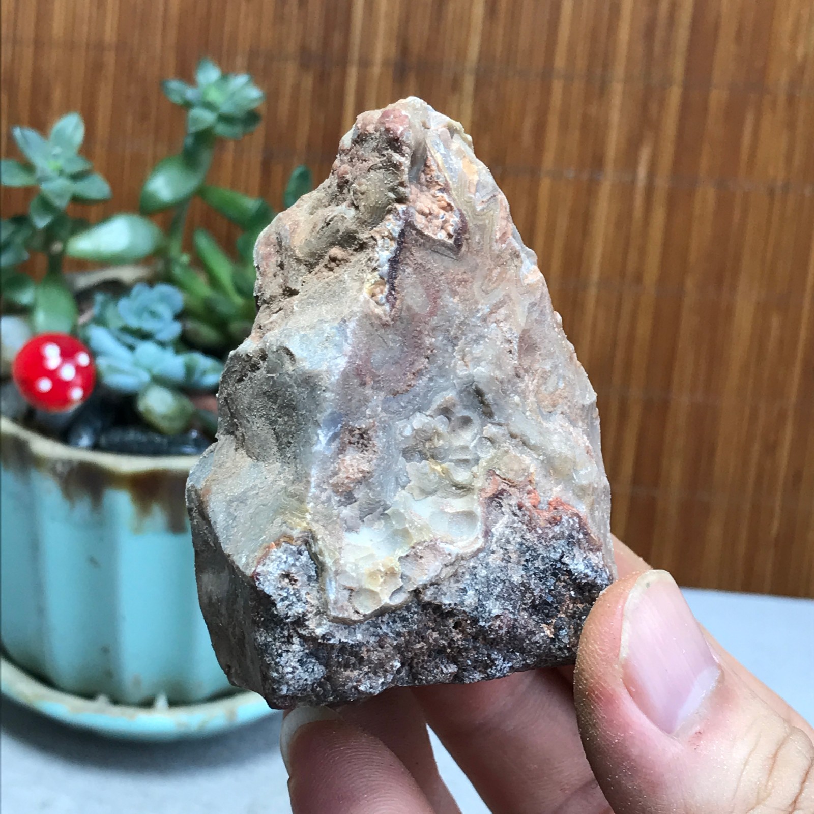 Natural crazy Mexican agate Crystal gemstone rough original Specimen 154g A6969