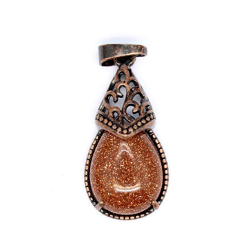 3-5PCS Natural Stone Personalized Retro Crystal Blue Agate Water Drop Pendant