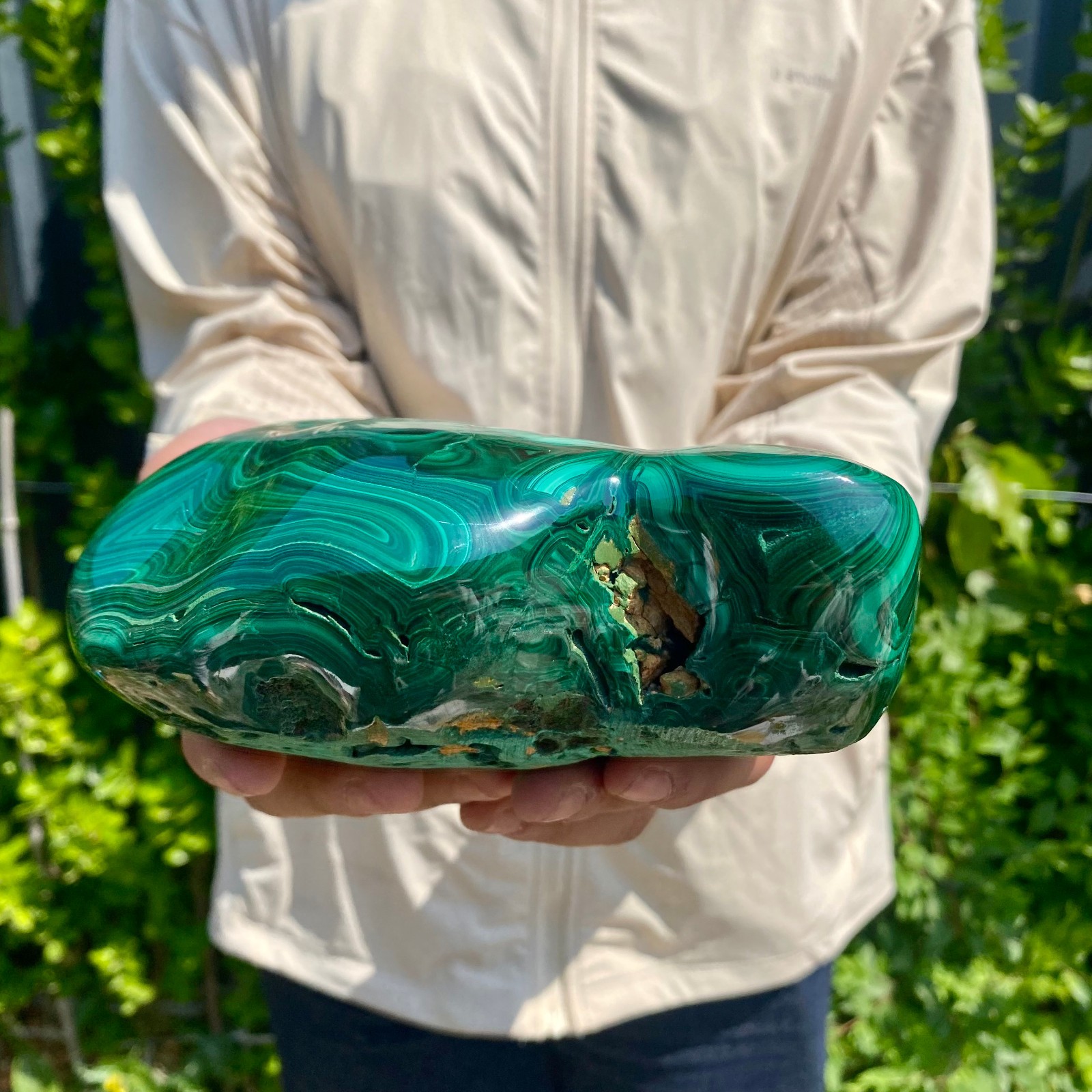 6.17LB Natural glossy Malachite transparent cluster rough mineral sample