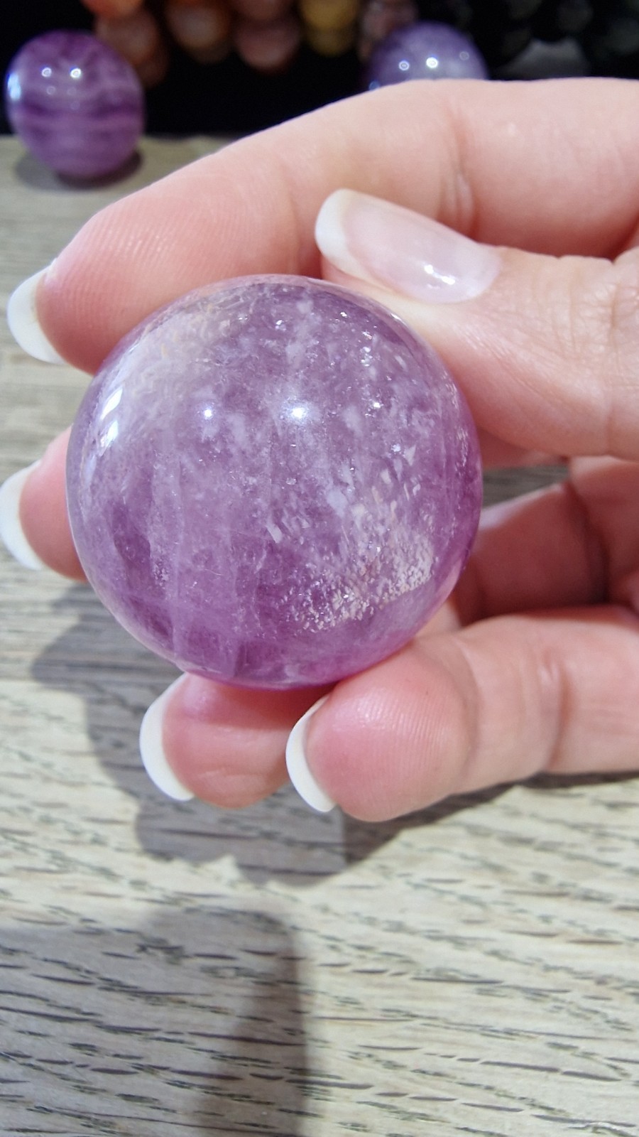 Fluorite Crystal Sphere Approx 32.4mm-33.0mm and 56g-62g Free Holder