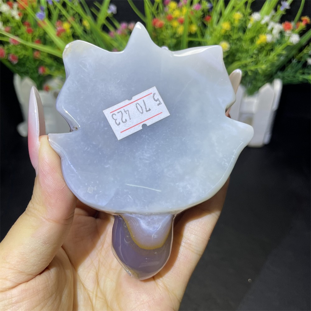 3.3″ 0.7LB Ash Lace Sardonyx Tortoise Figurine Quartz Crystal Turtle Decor