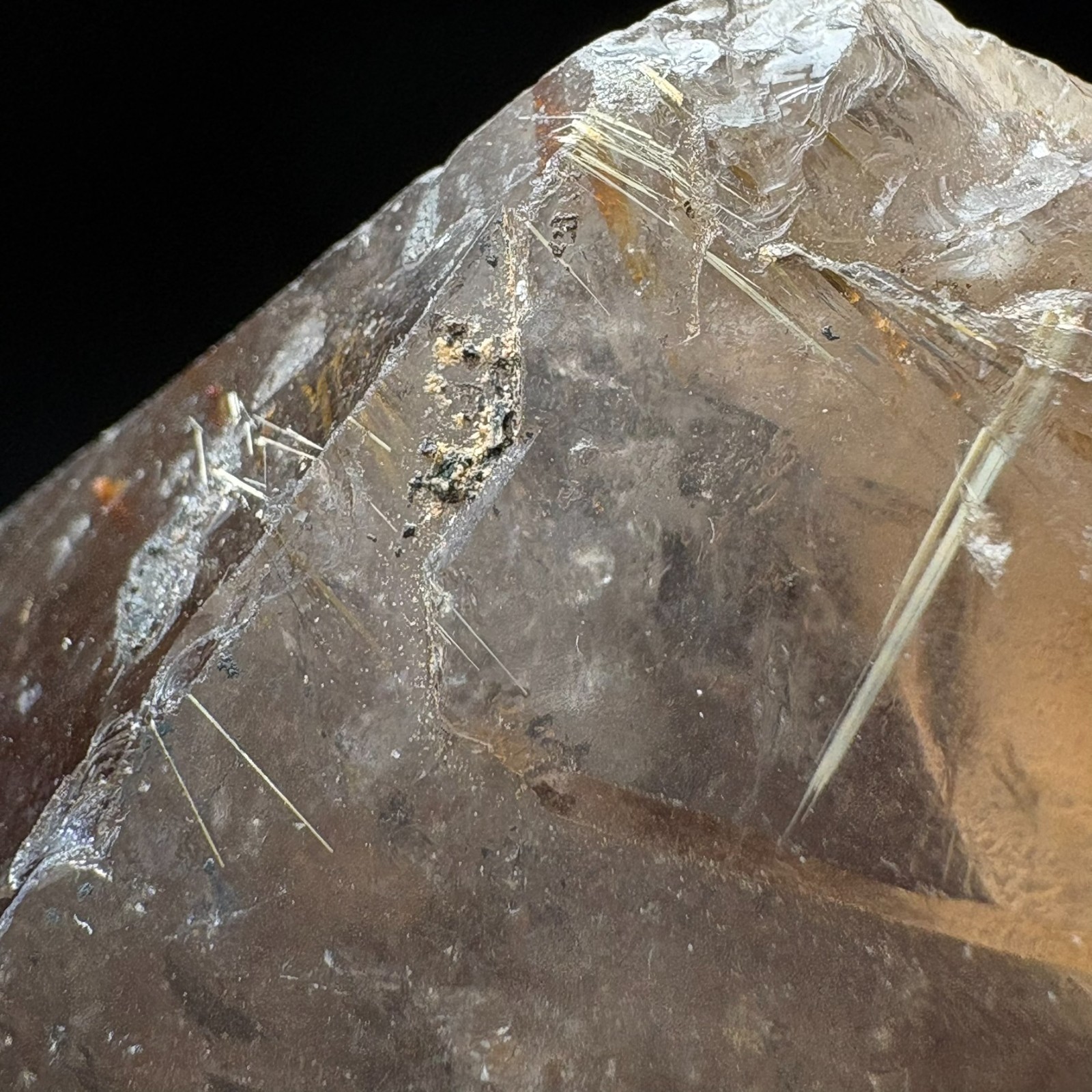 Natural Crystal Smoky Quartz with Golden Rutile Inclusion Meditation Healing 727