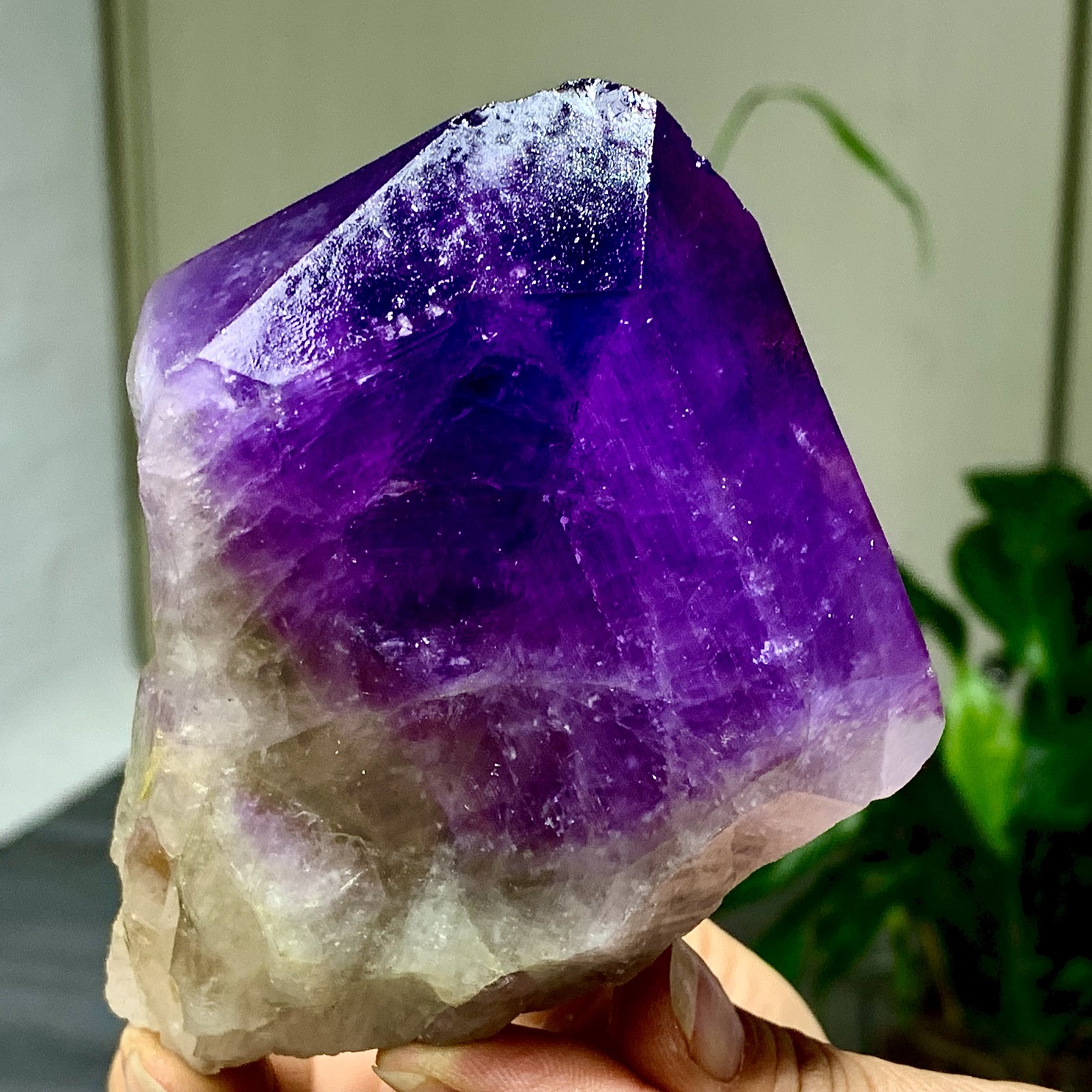 375G Natural Amethyst Quartz Crystal Single-End Terminated Wand Point Healing