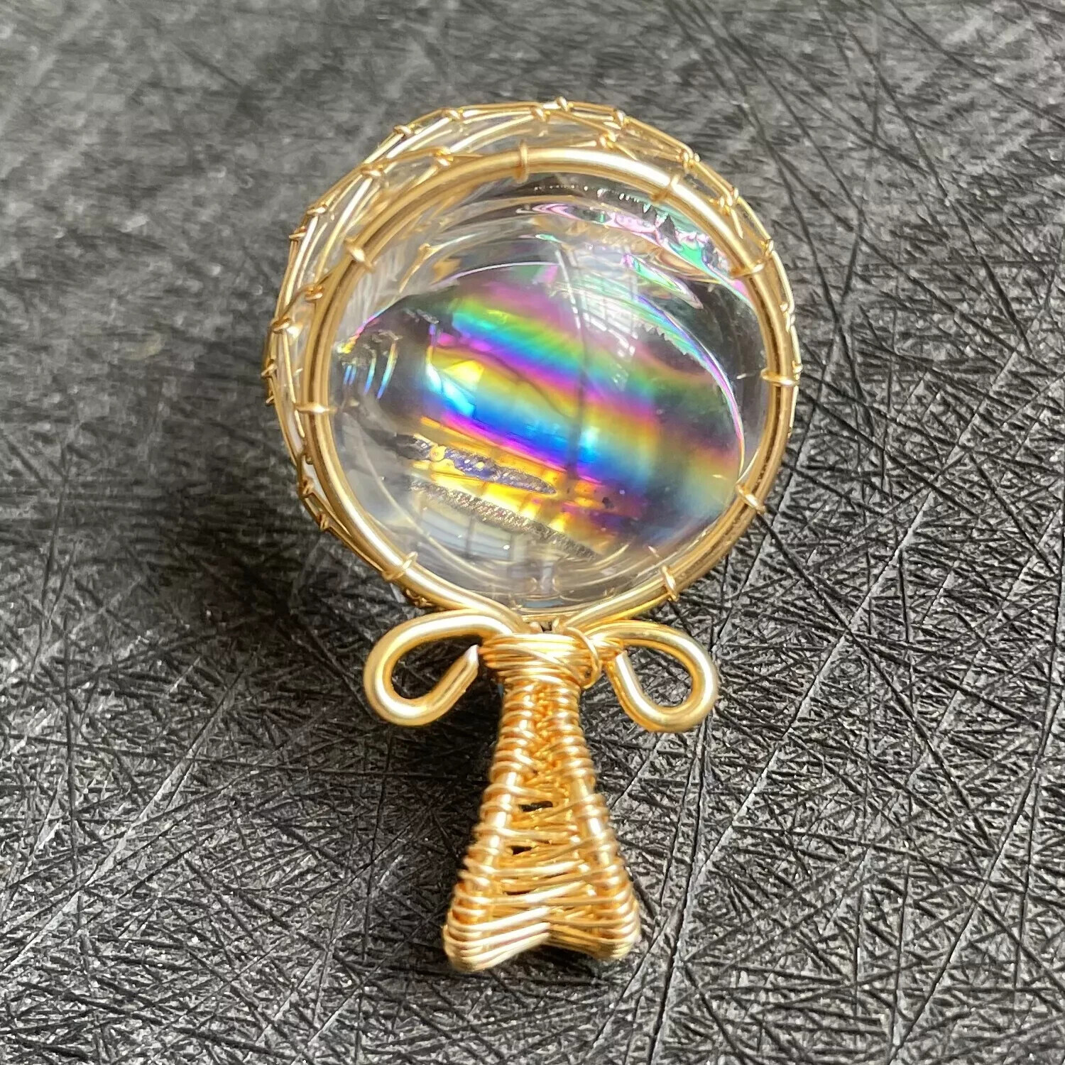 1PC Natural crystal Quartz sphere Rainbow Crystal Ball pendant Healing