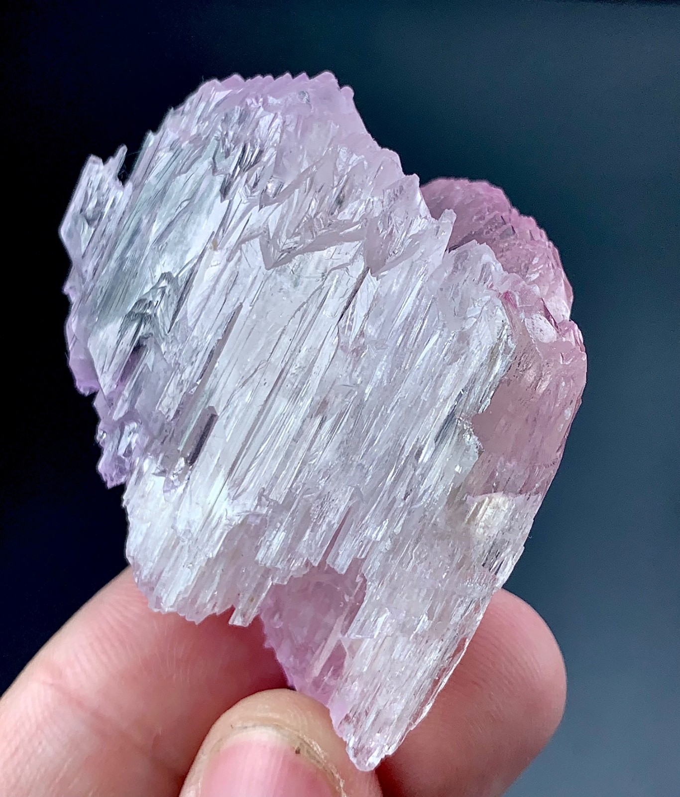 Natural Etched Pink Kunzite Crystal specimen from Afghanistan