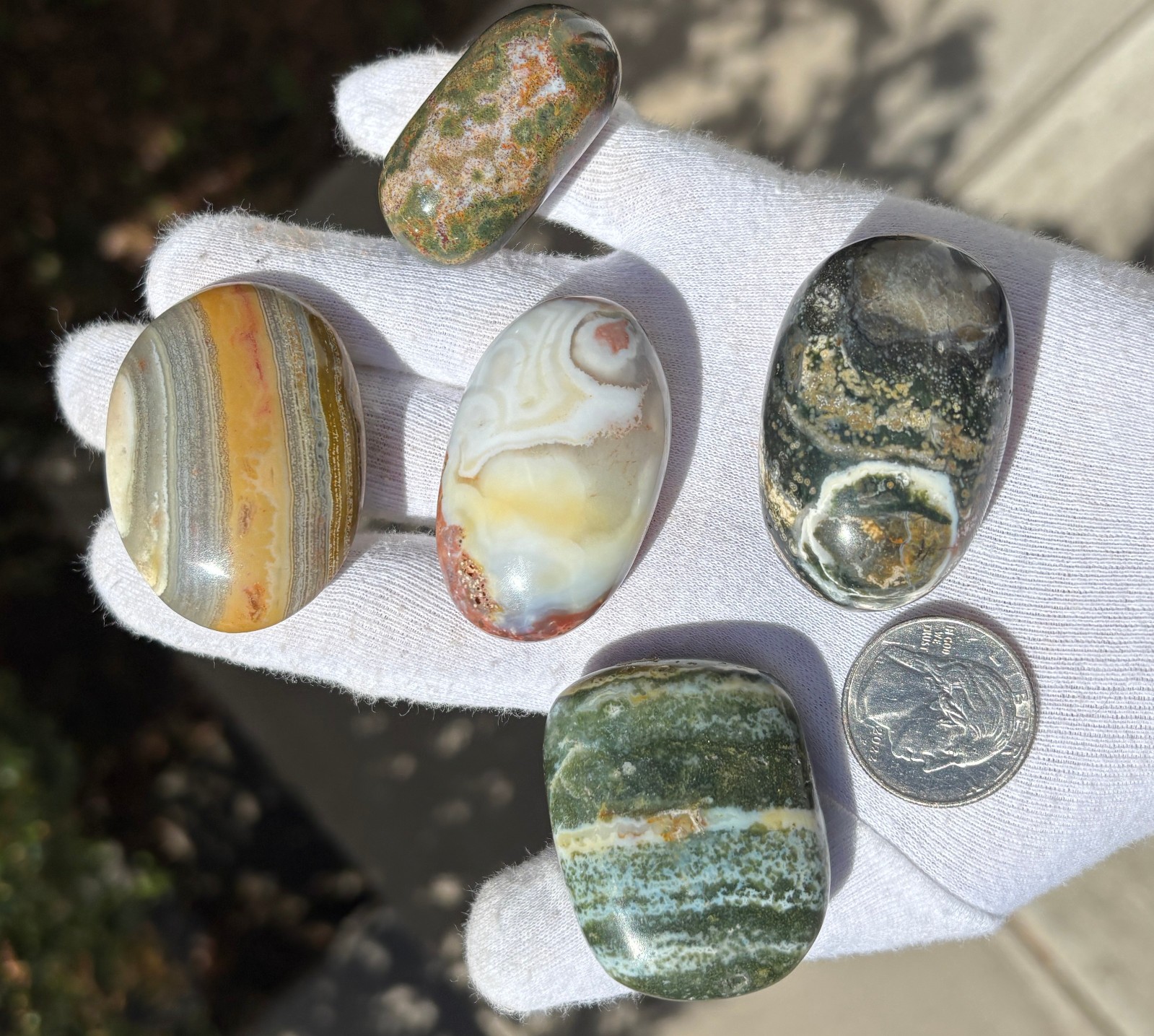 USA SALE 340g LOT XL/L TUMBLES OCEAN JASPER TUMBLES TUMBLE TUMBLED STONE STONES