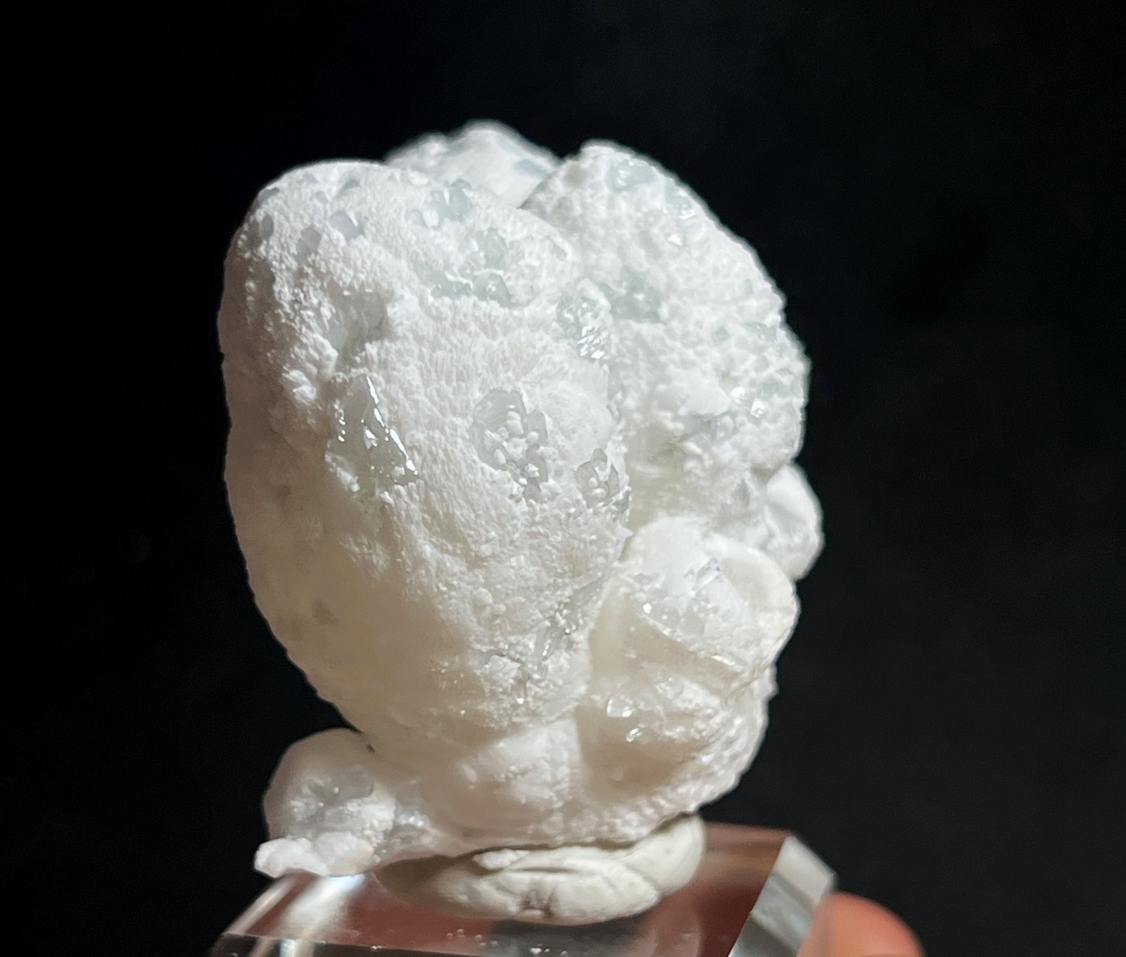 41mm Light blue Celestine included inBotryoidal Hydrozincite, Natural mineral