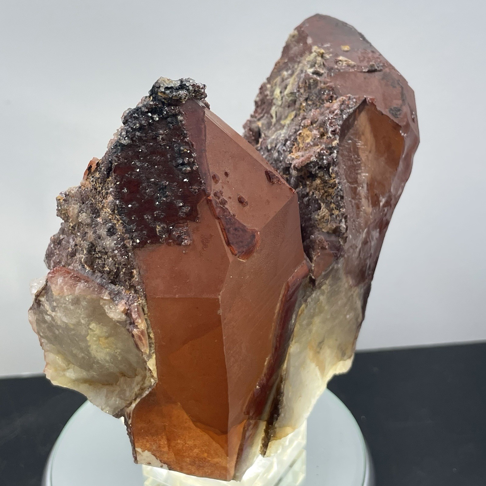 Crystal Red Hematite on Quartz Morocco 644g