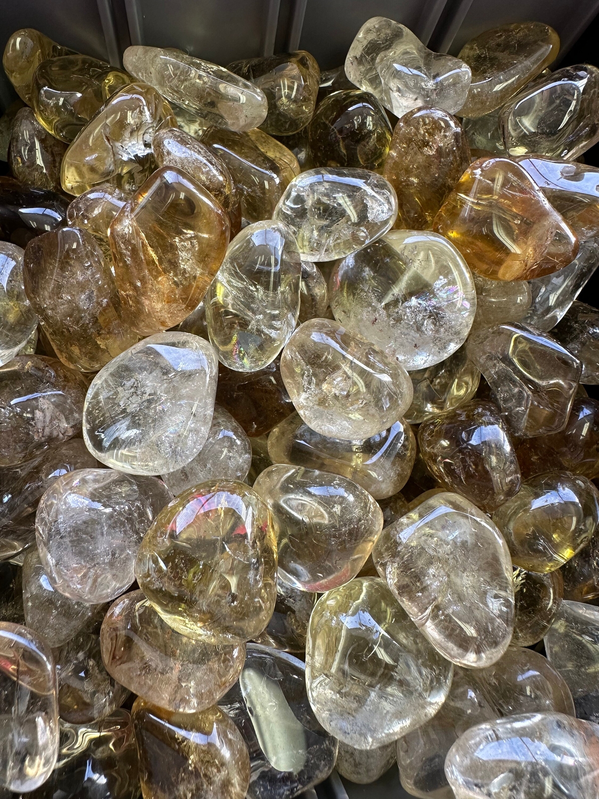 Natural Citrine Crystal Light (Grade AB) Natural Citrine Tumbled Stone, Zambia